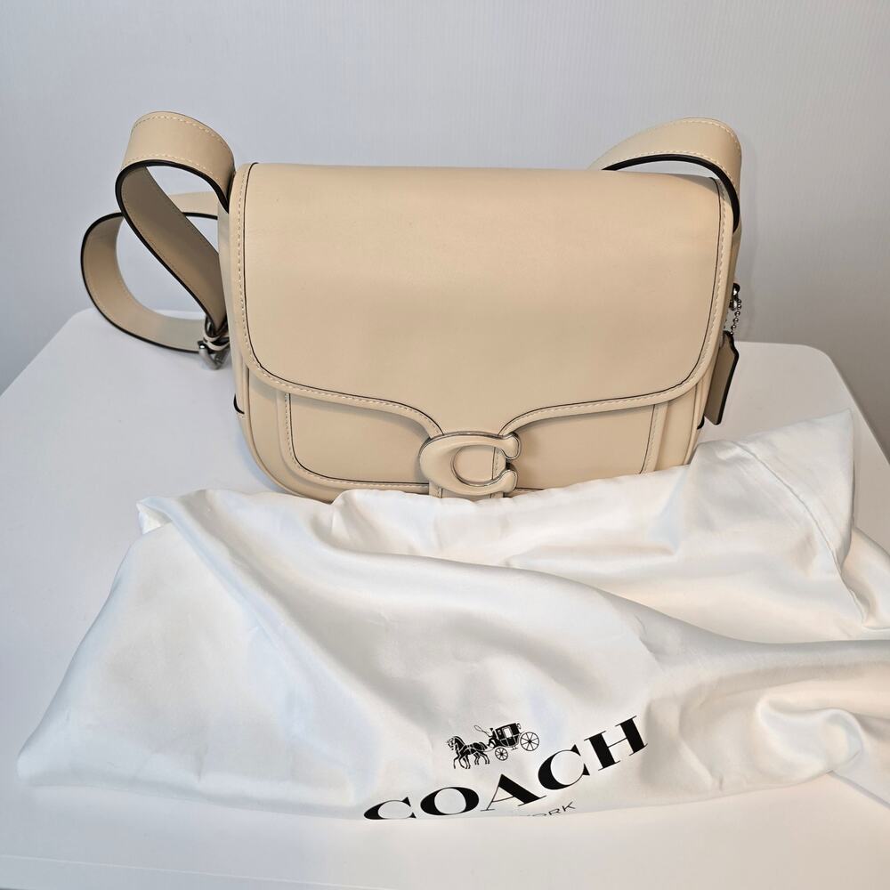 Coach Tabby Messenger Handbag Crossbody Cream Ivory Glovetanned Leather NWOT - Picture 15 of 15